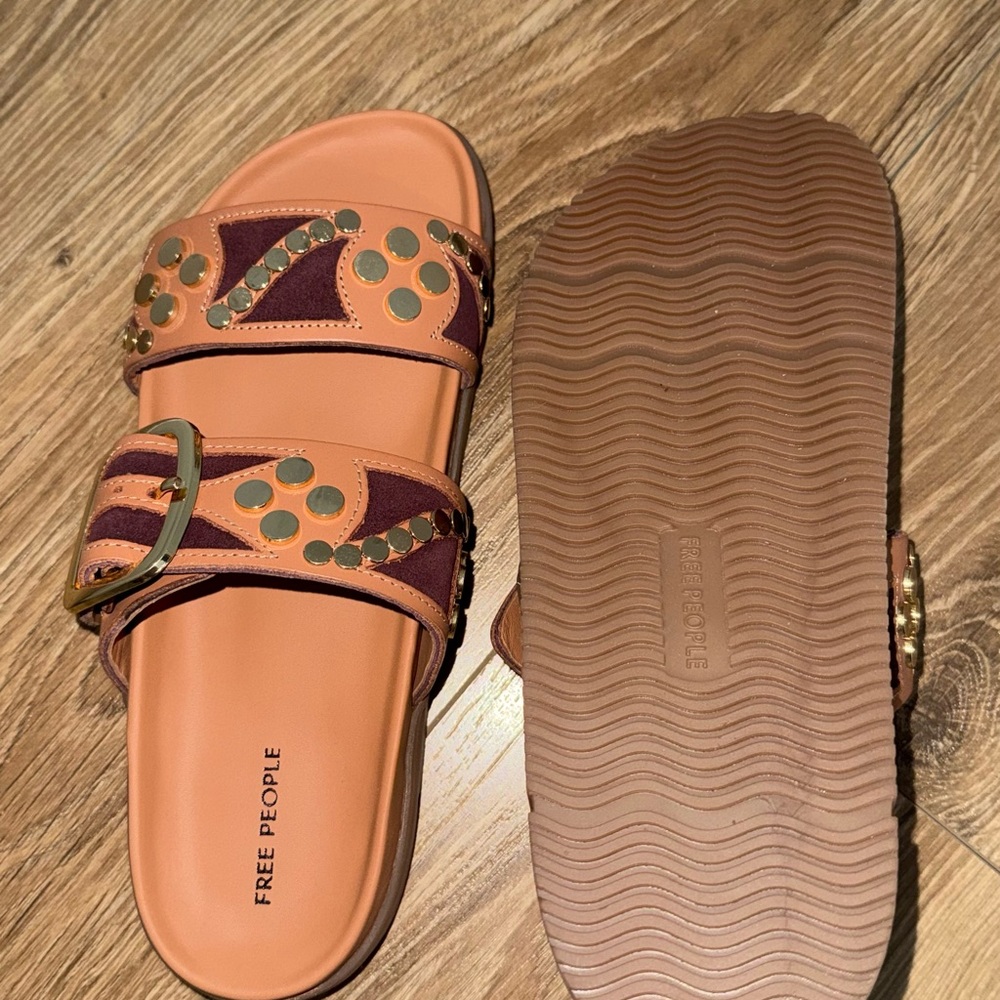 Free People Women's Orange and Brown Sandals - Picture 3 of 5